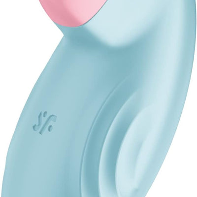 Satisfyer Tropical Tip Connect App Vibrator Sex Toy | Adult Toys for Women | Lay-on Vibrator + APP | Vibrating Sexual Pleasure Device | Stimulation Vibrators | Woman Sextoy (Light Blue)