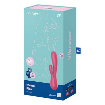 Satisfyer Mono Flex Connect App Vibrator Sex Toy | Adult Toys for Women | Rabbit Vibrator + APP | Vibrating Sexual Pleasure Device | Stimulation Vibrators | Woman Sextoy (Red)