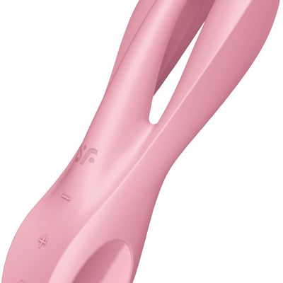 Satisfyer Threesome 1 Vibrator Sex Toy | Adult Toys for Women | Lay-on Vibrator with 3 Motors | Vibrating Sexual Pleasure Device | Stimulation Vibrators | Woman Sextoy (Pink)