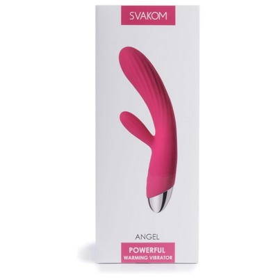 SVAKOM Angel - Rechargeable, Warming Rabbit G-Spot Vibrator - Waterproof Dildo - Vibrating Personal Massager - Sex Toys for Men, Women & Couples - Intelligent & Quiet (Red)