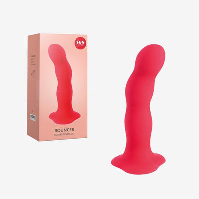 Fun Factory Adult Toys | 'Bouncer' Suction Cup Dildo & Strap On Adult Sex Toy | Dildo for Women, Men, and Couples (Bouncer Red)