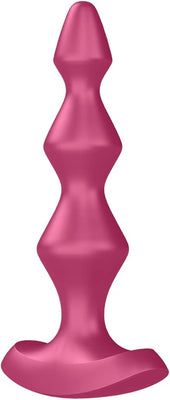 Satisfyer Lolli-Plug 1 Anal Vibrator - Vibrating Anal Plug, Diamond Shaped Beads with Increasing Diameter and Wide Base - Suitable for Beginners, Waterproof, Rechargeable (Berry)