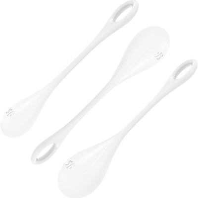 Satisfyer Yoni Power 1 Kegel Balls - Kegel Exercise Weights, Ben Wa Balls, Pelvic Floor Training, Tightening, Ideal for Beginners, 3-Piece Set (White)