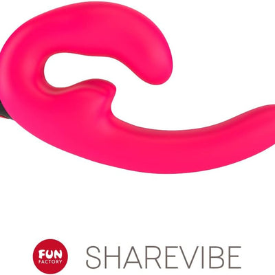 Fun Factory Adult Toys | 'Share Dildo' - 'Share Vibe' Vibrator Couples Sex Toys | Strapless Strap On Dildo Pleasure Toys for Women - Couples (Share Vibe Pink)