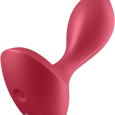 Satisfyer Backdoor Lover Anal Vibrator - Vibrating Anal Plug, Butt Plug with Curved, Probe Body and Wide Base - Suitable for Beginners, Waterproof, Rechargeable (Red)