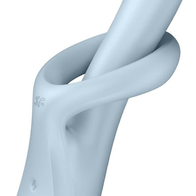 Satisfyer Heat Flex 4 | 9 inches / 23 cm | Rabbit Vibrator | 2:1 Vibration & Rotation | Heat Function | Rechargeable | Waterproof (IPX7) | Skin-Friendly Silicone (Light Blue)