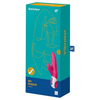 Satisfyer Mr. Rabbit Vibrator - G-Spot and Clitoris Stimulator, 12 Vibration Programs, Flexible Shaft, Retaining Ring - Soft Silicone, Waterproof, Rechargeable