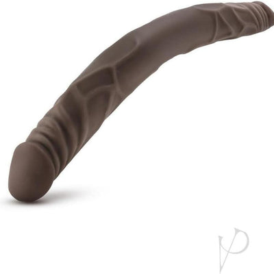 Blush Dr. Skin 14" Realistic Double Dildo - Lifelike Dual-Ended Cock for Deep Penetration - Soft PVC - Anal & Vaginal Fantasy Game Play Long Penis - Adult Sex Toy for Women & Couples - (Chocolate)