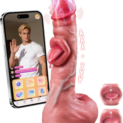 ดิลโด้ไฟฟ้า 5-in-1 พร้อมระบบสั่น Thrusting และ AI Sync