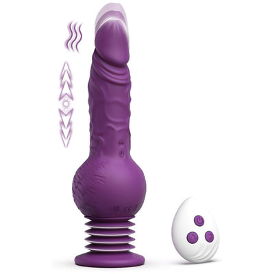 Tracy's Dog Thrusting Dildo Vibrator - 9.29" Realistic Silicone Dildos for G Spot Anal Stimulation with 10 Vibrating & 3 Bouncing Modes, Adult Toys Penis Sex Toys for Women Men Couples (Evorumble)