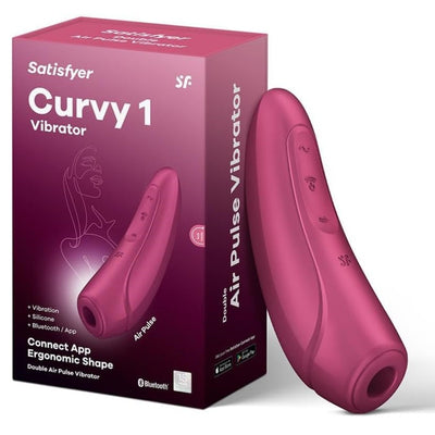 Satisfyer Curvy 1 Connect App Vibrator Sex Toy | Adult Toys for Women | Clitoral Stimulation Vibrator | Vibrating Sexual Pleasure Device | Stimulation Vibrators | Woman Sextoy (Red)