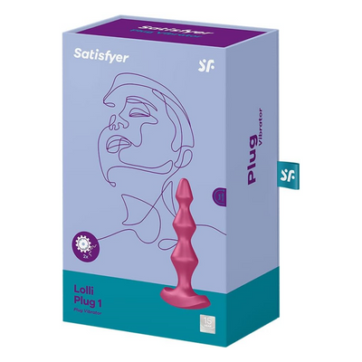 Satisfyer Lolli-Plug 1 Anal Vibrator - Vibrating Anal Plug, Diamond Shaped Beads with Increasing Diameter and Wide Base - Suitable for Beginners, Waterproof, Rechargeable (Berry)