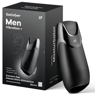 Satisfyer Men Vibration + | Vibrating Masturbator | Connect App | 14 Programs | Waterproof (IPX7) | Rechargeable Battery | Skin-Friendly Silicone