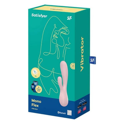 Satisfyer Mono Flex Connect App Vibrator Sex Toy | Adult Toys for Women | Rabbit Vibrator + APP | Vibrating Sexual Pleasure Device | Stimulation Vibrators | Woman Sextoy (Pink)