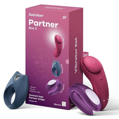 Satisfyer Partner Box 3 Vibrator Sex Toy | Adult Toys for Women | Set with Double Joy & Royal One & Sexy Secret | Vibrating Sexual Pleasure Device | Stimulation Vibrators | Female Wellness Tools