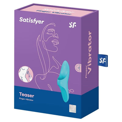 Satisfyer Teaser Vibrator Sex Toy | Adult Toys for Women | Best Clitoral Finger Vibrator | Vibrating Sexual Pleasure Device | Stimulation Vibrators | Woman Sextoy (Light Blue)