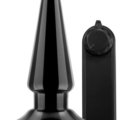 Blush Anal Adventures Basic Pleaser 4" Vibrating Anal Plug for Beginners & Couples, Multi-Speed Vibrations, Easy Retrieval Smooth Tapered Butt Plug, Body-Safe Adult Anal Sex Toy for Women & Men- Black