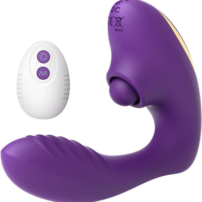 Tracy’s Dog Adult Toys, Clitoral & G Spot Vibrator with Remote, 10 Tapping Pulse & 10 Vibration Modes, Body-Safe Silicone, Waterproof & Rechargeable, Rabbit Vibrating Sex Toy for Women Couples Purple
