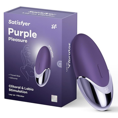 Satisfyer Purple Pleasure | Lay-on Vibrator | Clitoral Stimulation | 15 Vibration Programs | Waterproof (IPX7) | Rechargeable Battery | Skin-Friendly Silicone