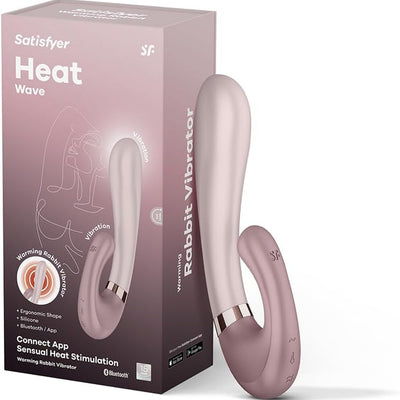 Satisfyer Heat Wave Connect App Vibrator Sex Toy | Adult Toys for Women | Rabbit Vibrator + Heat + APP | Vibrating Sexual Pleasure Device | Stimulation Vibrators | Woman Sextoy (Mauve)