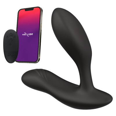We-Vibe Vector+ Vibrating Butt Plug Adult Sex Toy | Silicone Perineum & Prostate Massager Male Sex Toy | Long Distance App & Remote Control Anal Vibrator | 10 Modes Anal Plug for Couples | Black