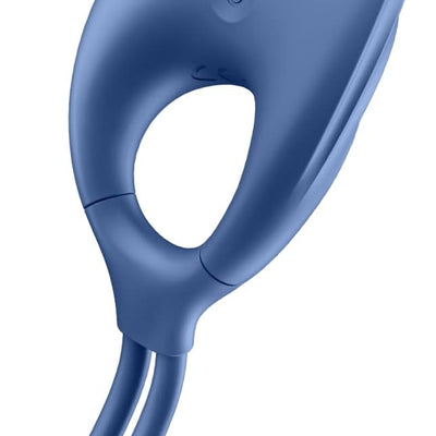 Satisfyer Swordsman Vibrating Cock Ring - Size Adjustable Penis Ring with Clitoral Stimulator for Longer, Stronger Erections, Erection Enhancing, Vibration - Waterproof, Rechargeable (Blue)