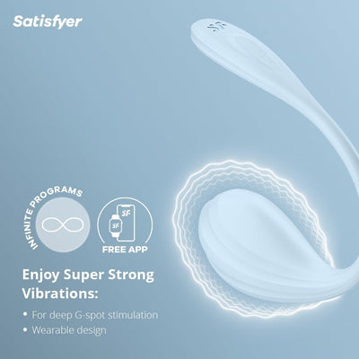 Satisfyer Smooth Petal Connect App Vibrator Sex Toy | Adult Toys for Women | Wearable Vibrator + APP | Vibrating Sexual Pleasure Device | Stimulation Vibrators | Woman Sextoy (Blue)