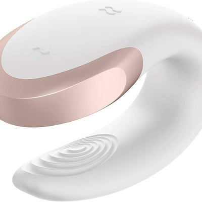 Satisfyer Double Love Connect App Vibrator Sex Toy | Adult Toys for Women | Best Couple Vibrator | Vibrating Sexual Pleasure Device | Stimulation Vibrators | Woman Sextoy (White)