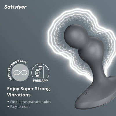Satisfyer Deep Diver Anal Vibrator with App Control - Vibrating Anal Sex Toy, Butt Plug, Prostate Stimulator Toys, Anal Dildo - Compatible with Satisfyer App, Waterproof, Rechargeable (Dark Grey)