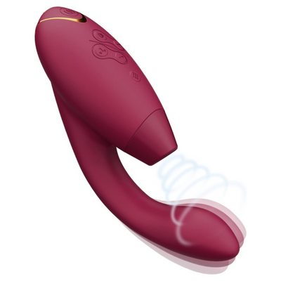 Womanizer Duo 2 Clitoral Sucker Rabbit Vibrator Sex Toy | Clit Sucking Gspot Vibrating Stimulator | Clitoris Suction | Sexual Pleasure Device | Dildo | Adult Toys for Women | Dual Stimulator | Blue