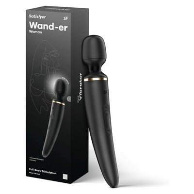 Satisfyer Wand-er Woman Vibrator Sex Toy | Adult Toys for Women | Wand Vibrator in XXL Size | Vibrating Sexual Pleasure Device | Stimulation Vibrators | Woman Sextoy (Black)