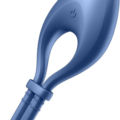 Satisfyer Bullseye | Cock Ring | Connect App | Ring Vibrator | Waterproof (IPX7) | Rechargeable Battery | Skin-Friendly Silicone (Blue)