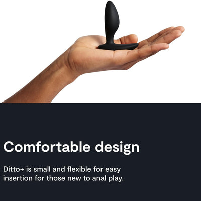 We-Vibe Ditto+ Vibrating Butt Plug | App & Remote Control Vibe for Men, Women & Couples | Vibrator with 10 Modes | Silicone Butt Plug | Waterproof Anal Toy | Rechargeable Adult Sex Toys | Satin Black