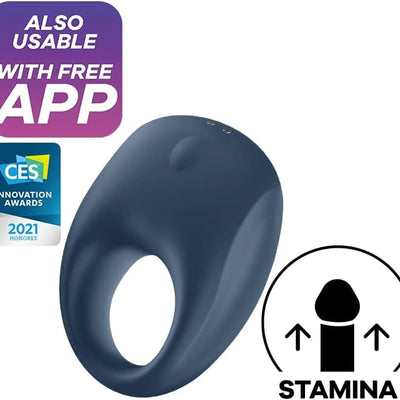 Satisfyer Strong One Connect App| Penis Ring | Vibrating Cock Ring | Couples Sex Toys | Additional Clitoral Stimulation | Waterproof (IPX7) | Rechargeable Battery | Skin-Friendly Silicone