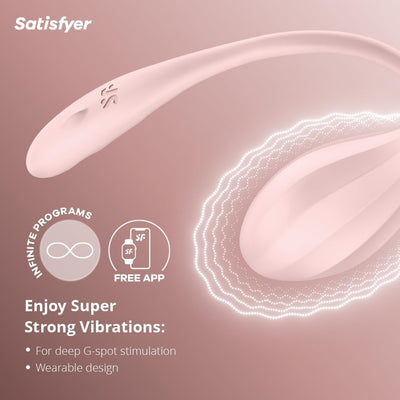 Satisfyer Ribbed Petal Connect App Vibrator Sex Toy | Adult Toys for Women | Wearable Vibrator + APP | Vibrating Sexual Pleasure Device | Stimulation Vibrators | Woman Sextoy (Pink)