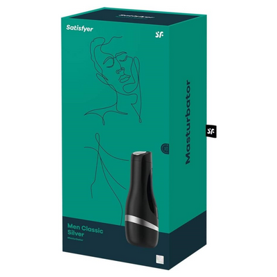 Satisfyer Men Classic Masturbator - Male Masturbation Cup, Pocket Vagina, Stroker, Realistic, Textured - Includes Classic Sleeve Insert (Black)