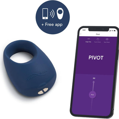 We-Vibe Pivot Vibrating Cock Ring for Men | Pleasure Penis Ring for Enhancing Stronger Erections Male Sex Toys | Long Distance App Control Vibrating Stimulation Device for Couples | 10 Vibration Modes