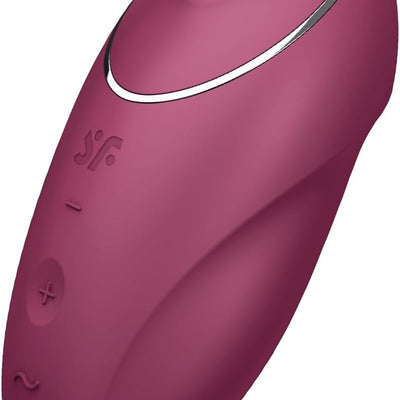 Satisfyer Tap & Climax 1 Vibrator Sex Toy | Adult Toys for Women | Lay-on Vibrator with Tapping and Vibration | Vibrating Sexual Pleasure Device | Stimulation Vibrators (Berry)