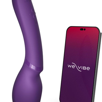 We-Vibe Wand 2 Personal Massager Vibrator | App Controlled G-Spot Stimulator Vibrator Dildo | Adult Sex Toy for Women | Female Cordless Clitoral & Body Masturbator | Waterproof & Rechargeable | Purple