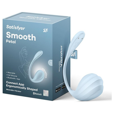 Satisfyer Smooth Petal Connect App Vibrator Sex Toy | Adult Toys for Women | Wearable Vibrator + APP | Vibrating Sexual Pleasure Device | Stimulation Vibrators | Woman Sextoy (Blue)