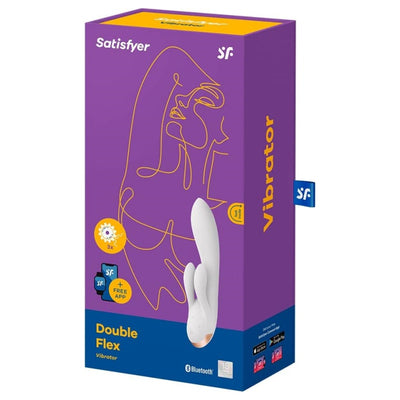 Satisfyer Double Flex Connect App Vibrator Sex Toy | Adult Toys for Women | G-Spot Clit Stimulation | Vibrating Sexual Pleasure Device | Stimulation Vibrators | Woman Sextoy (White)