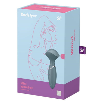 Satisfyer Mini Wand-er Vibrator Sex Toy | Adult Toys for Women | Wand Vibrator in Travel Size | Vibrating Sexual Pleasure Device | Stimulation Vibrators | Woman Sextoy (Gray)