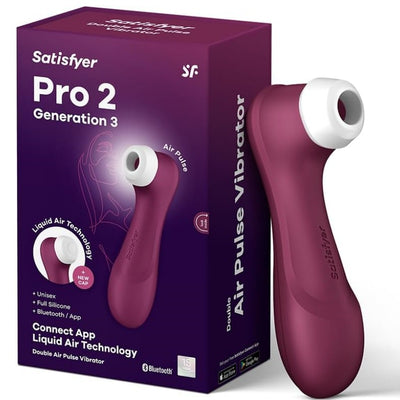 Satisfyer Pro 2 Generation 3 (Bluetooth Version) with Liquid Air Vibrator Sex Toy | Adult Toys for Women | Sucking Clitoral Stimulator | Vibrating Sexual Pleasure Device | Vibrators (Wine Red)