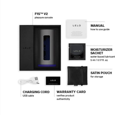LELO F1S V2 Waterproof Sucking Male Masturbator, Male Sex Toys, Pocket Pussy Men, Sex Toys for Men, Male Masturbators with 4 Vibrating Patterns, Blue