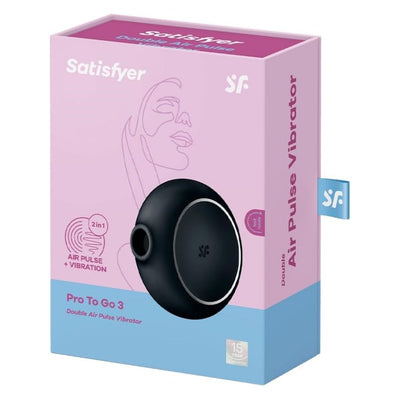 Satisfyer Pro to Go 3 Vibrator Sex Toy | Adult Toys for Women | Sucking Clitoral Stimulation Vibrator | Vibrating Sexual Pleasure Device | Stimulation Vibrators | Woman Sextoy (Black)