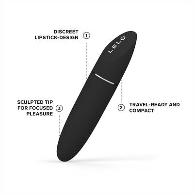 LELO MIA 3 Female Personal Massager, Mini Vibrator Quiet with 8 Pleasure Settings and an Updated Petite Design, Discreet Vibrator Small, Clitoris Vibrator (Black)