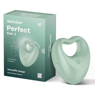 Satisfyer Perfect Pair 3 Finger Vibrator and Cock Ring - 2 in 1 Verstile Adult Sex Toy for Couples and Solo Play, Penis Ring with Clitoral Stimulation - Waterproof, Rechargeable