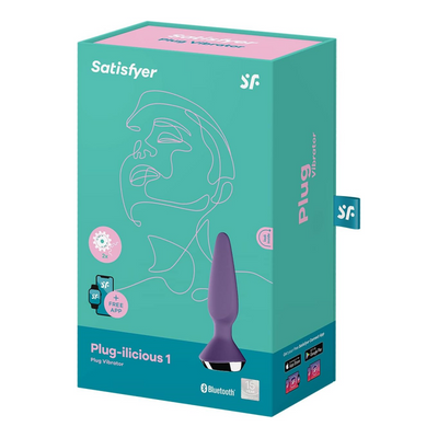 Satisfyer Plug-ilicious 1 Connect App | Plug Vibrator | 2 Powerful Motors | Waterproof (IPX7) | Rechargeable Battery | Skin-Friendly Silicone (Purple)