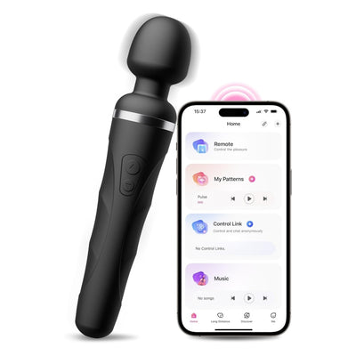 LOVENSE Domi 2 Vibrators Wand Clitoral Massager, Intense Vibrator Black Adult Sex Toys&Games for Women Men Powerful Massage with Dual Rotating Head, Remote Control Vibrator for Couple Play