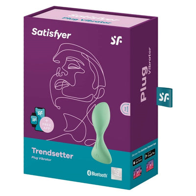 Satisfyer Trendsetter Connect App | Anal Vibrator | App Control | Strong Motor | App Control | Anal Stimulation | Waterproof (IPX7) | Skin-Friendly Silicone | Unisex | Rechargeable Battery (Green)